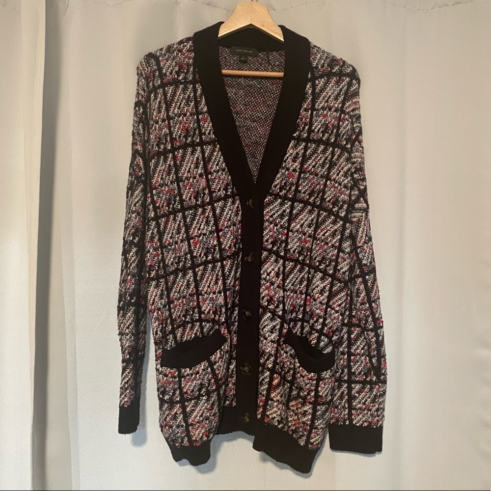 Ann Taylor Tweed Cardigan, Size Large